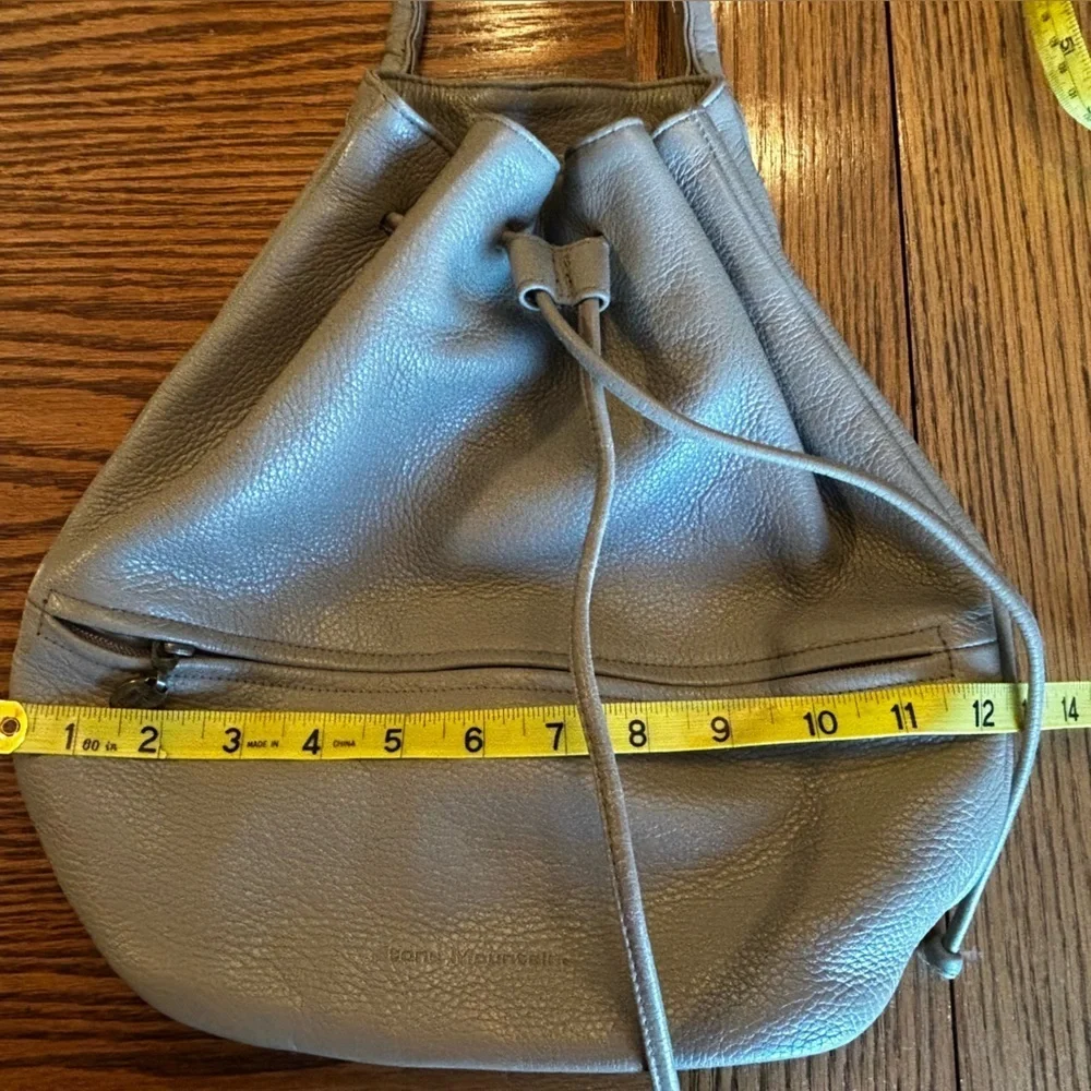 Stone Mountain Taupe Leather Satchel Drawstring